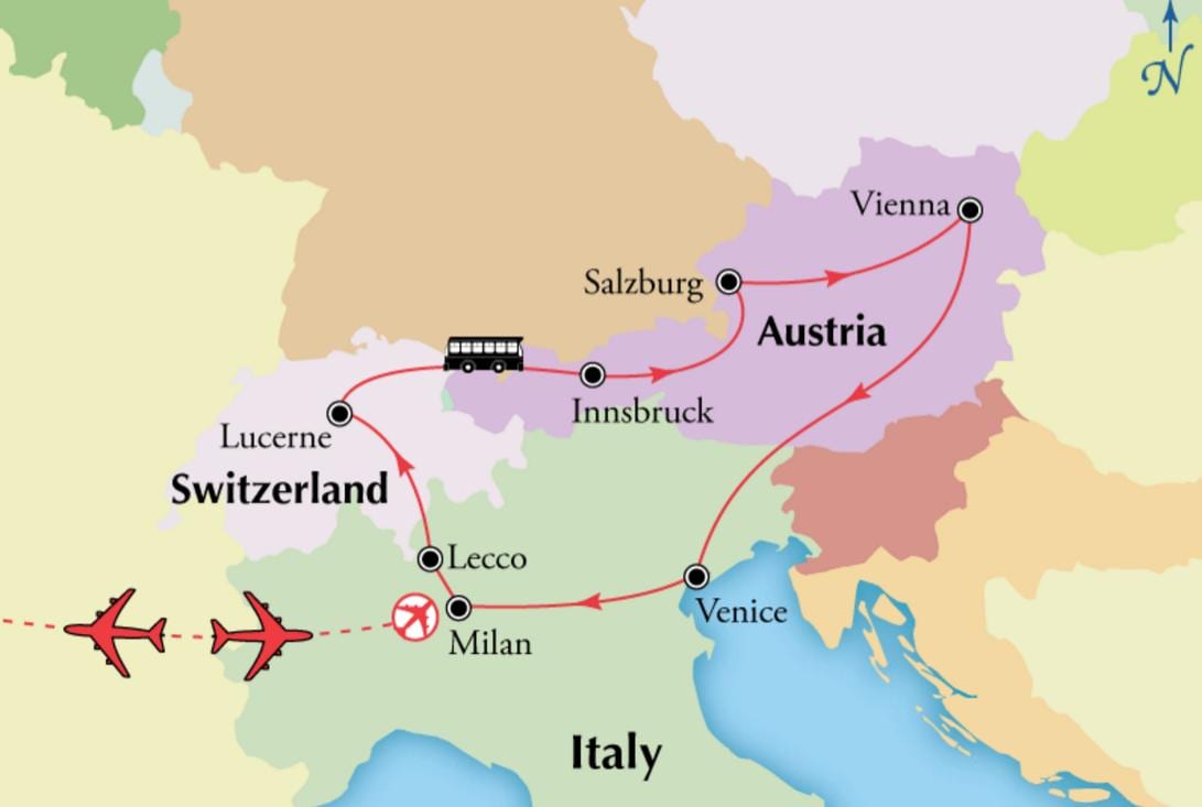 Mapa Beču switzerlan