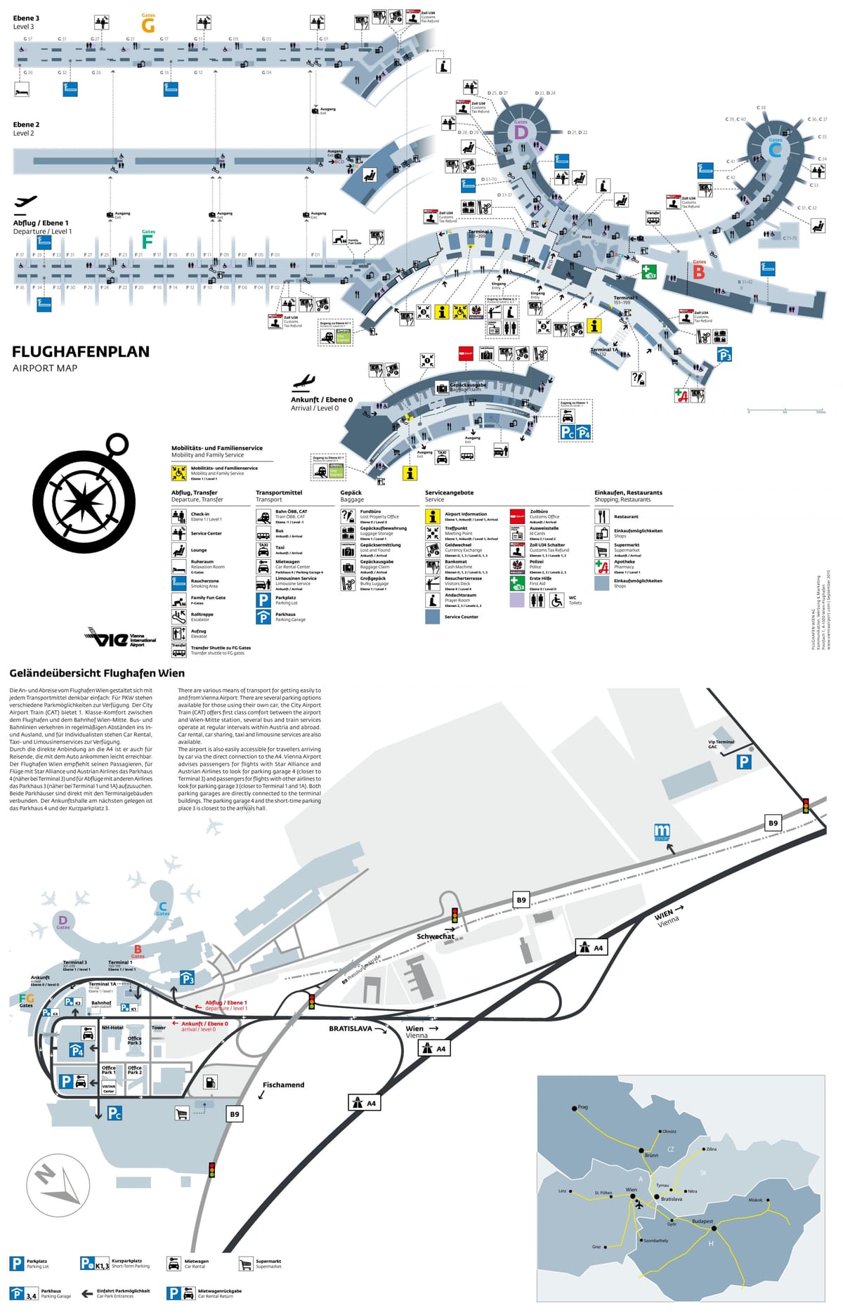 Beču aerodrom odlazaka mapu