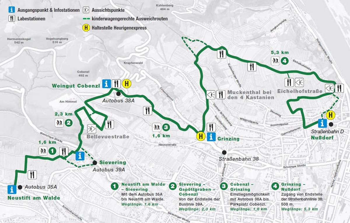 Mapa Beču heurigen