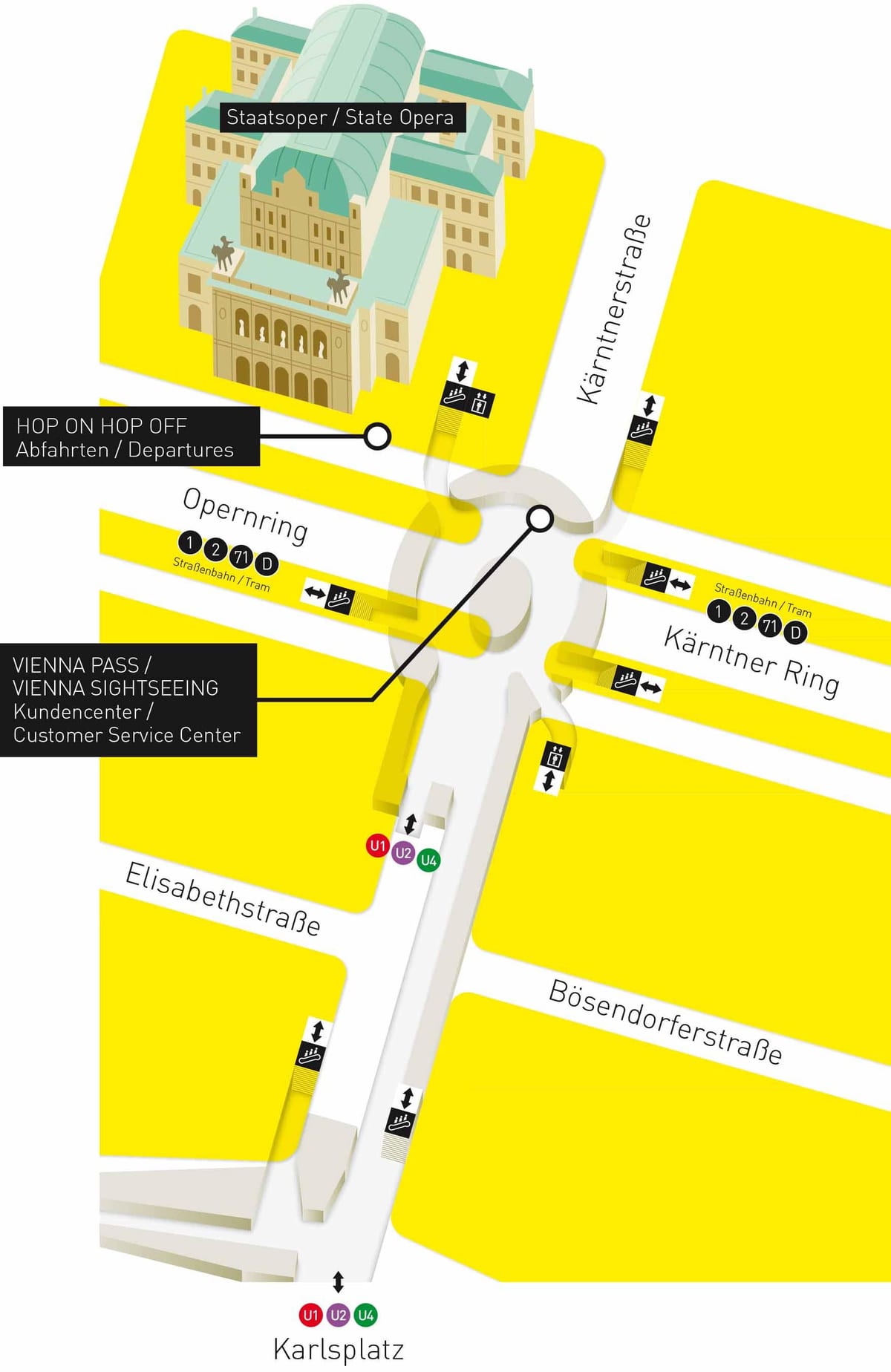 Mapa Beču uposli
