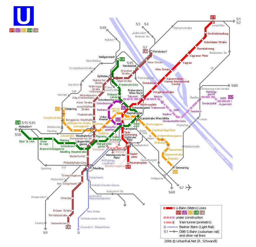 Mapa Beču tramvaj