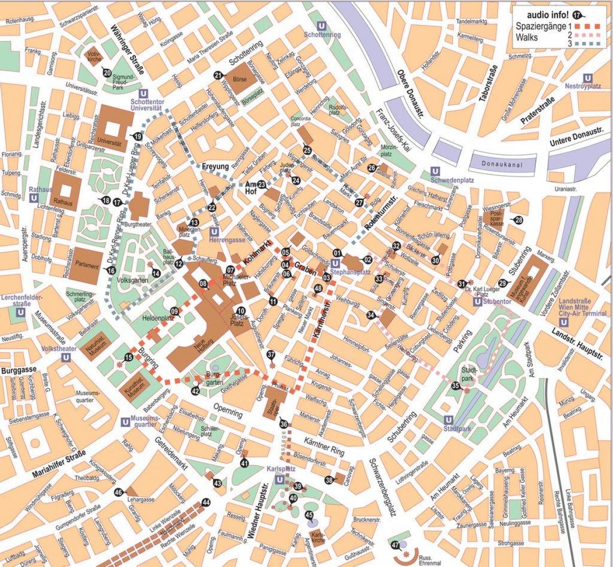 Beču Austrije centru grada mapu