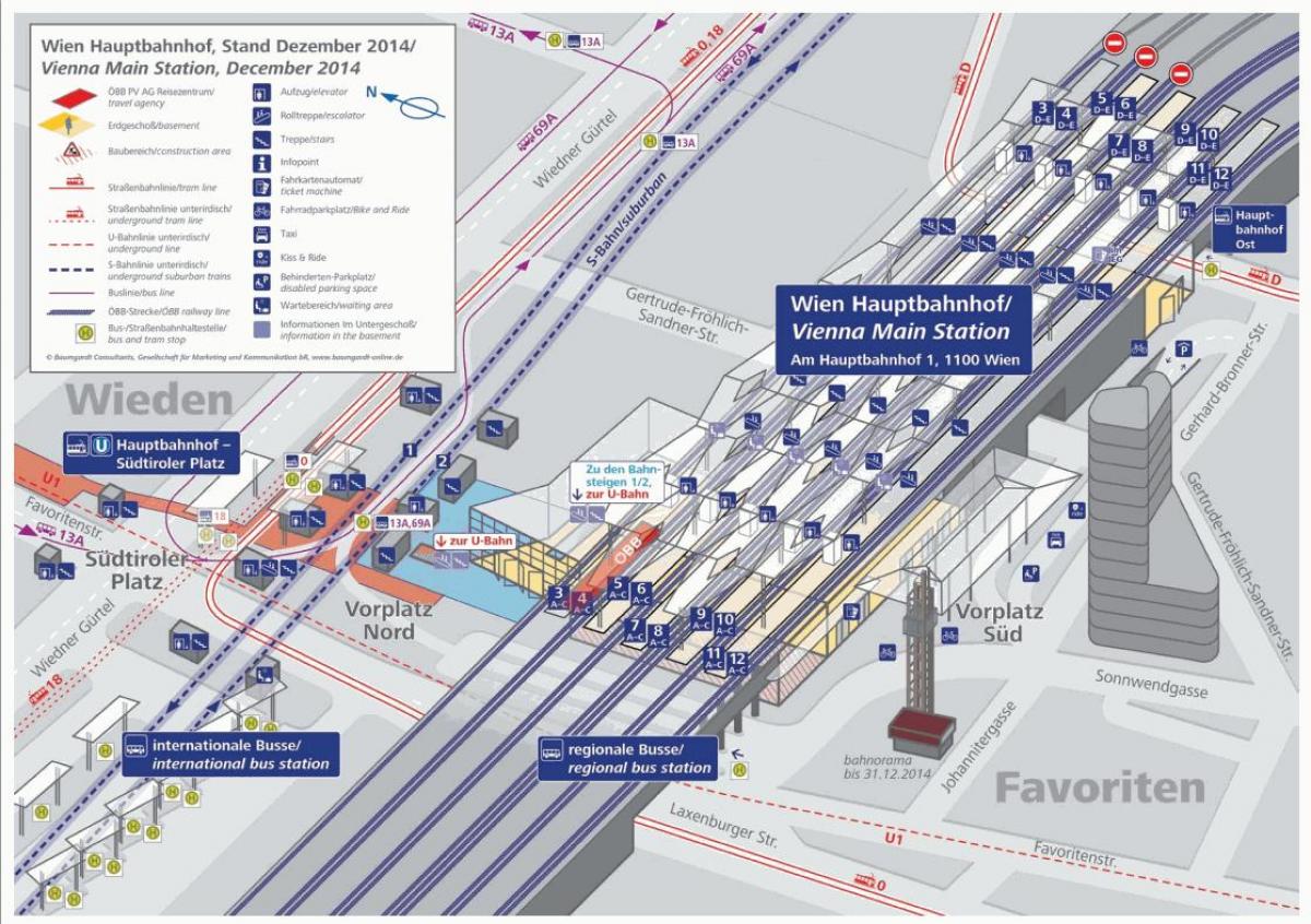 Mapa Beč hbf platforma