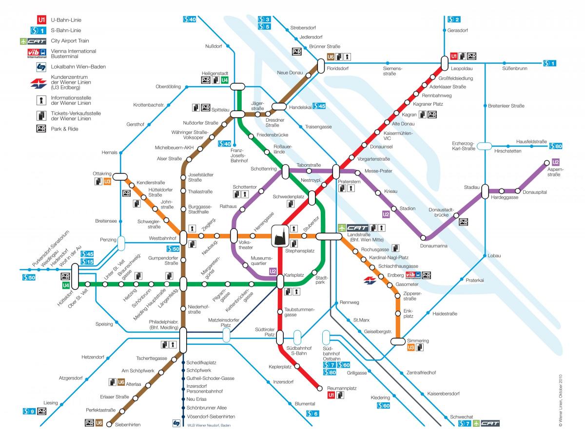 Beču Austrije mapa metroa