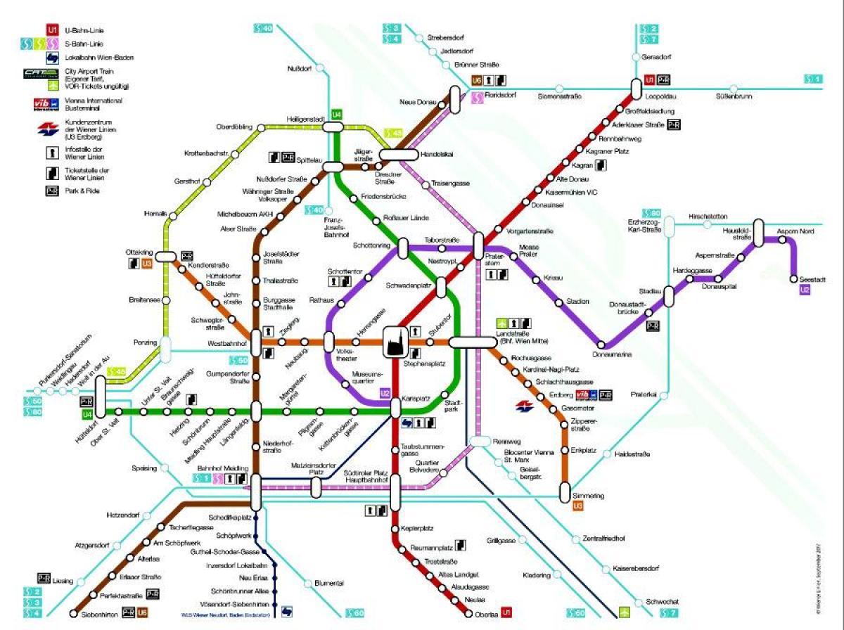 Beču metro stanicu mapu