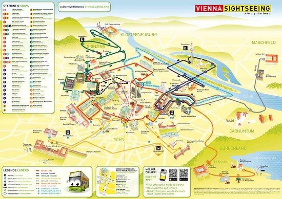 Mapa Beču razgledanje bus