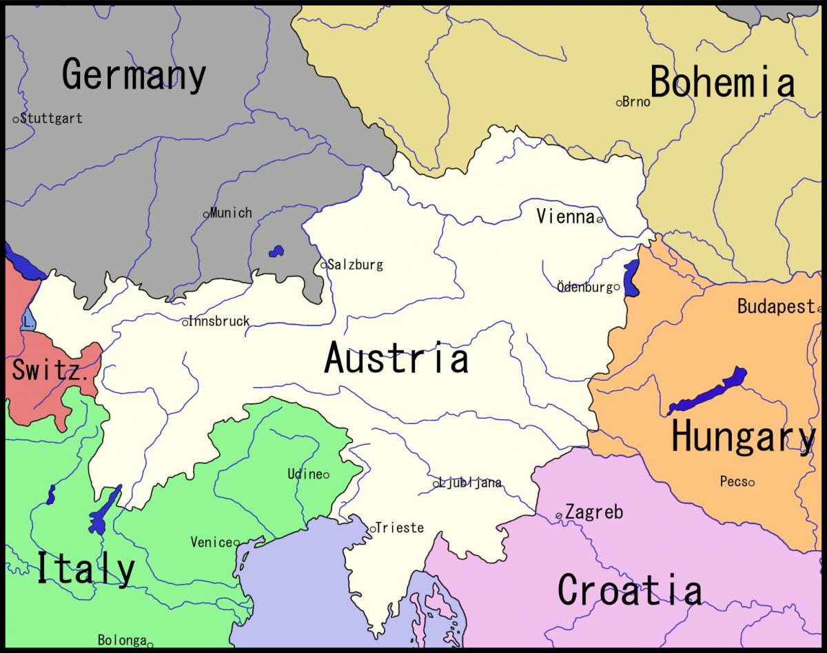 mapa Beču i okolno podrucje