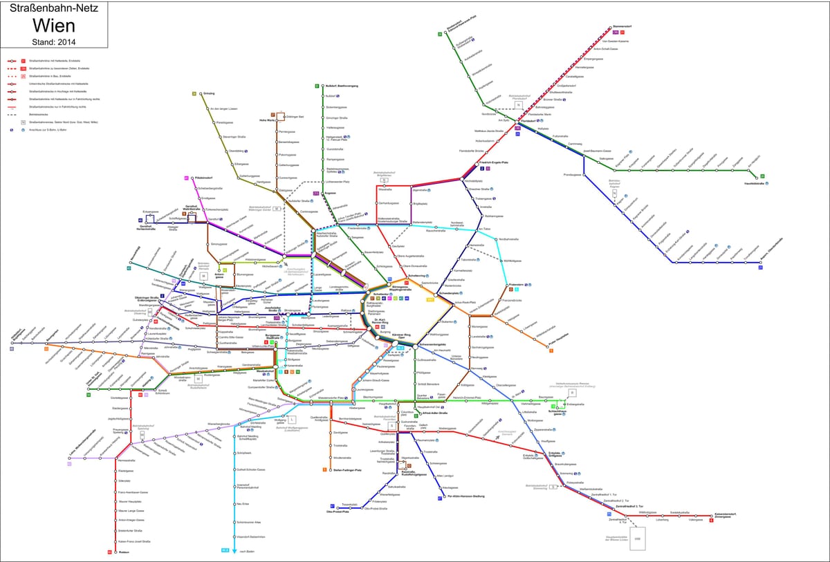 Beču strassenbahn mapu