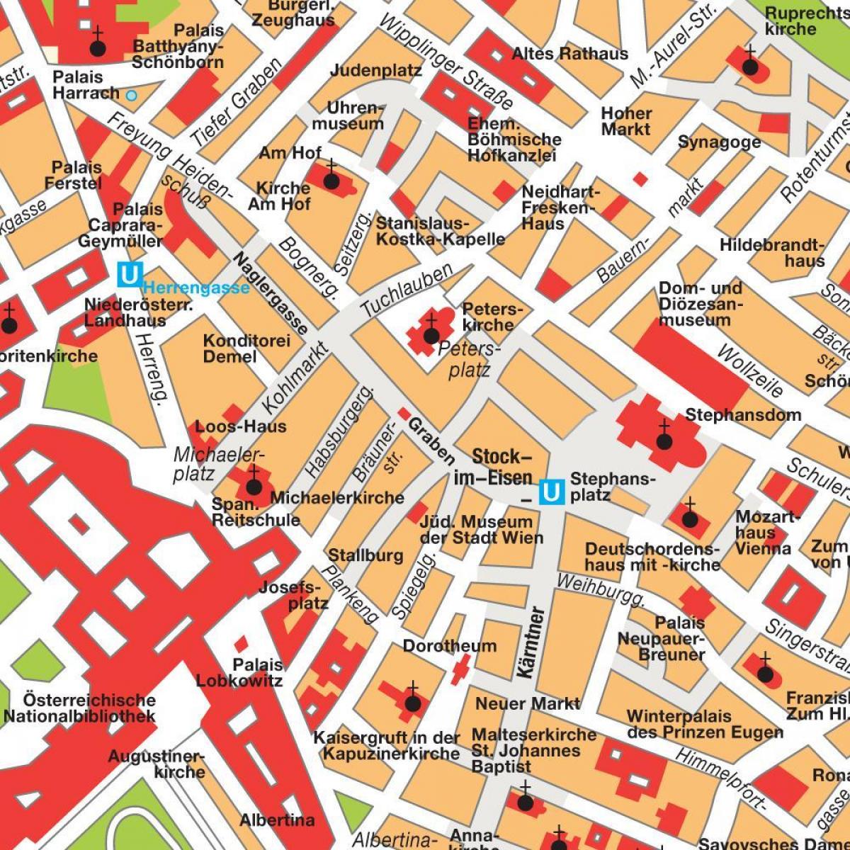 Beču, u centru grada mapu