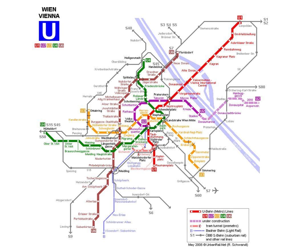 Mapa u1 Beču