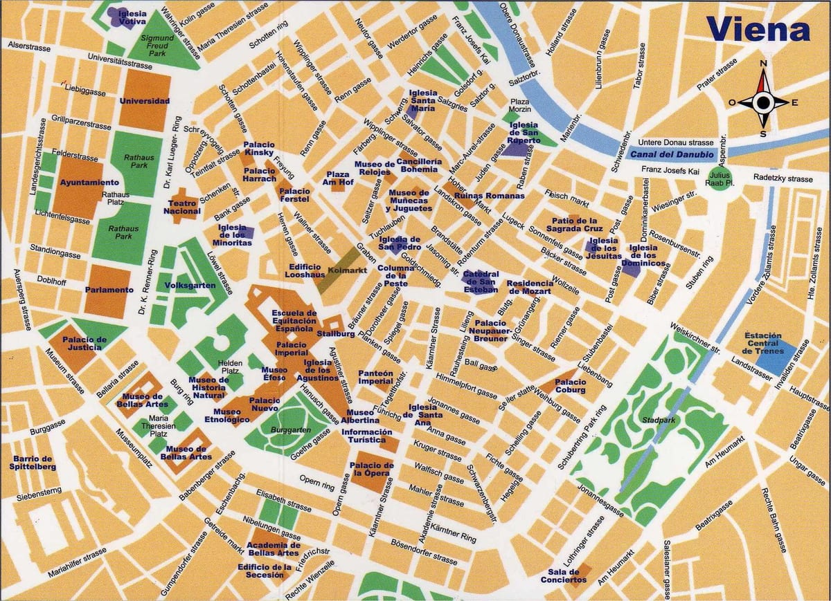 Mapa ulice central Beču