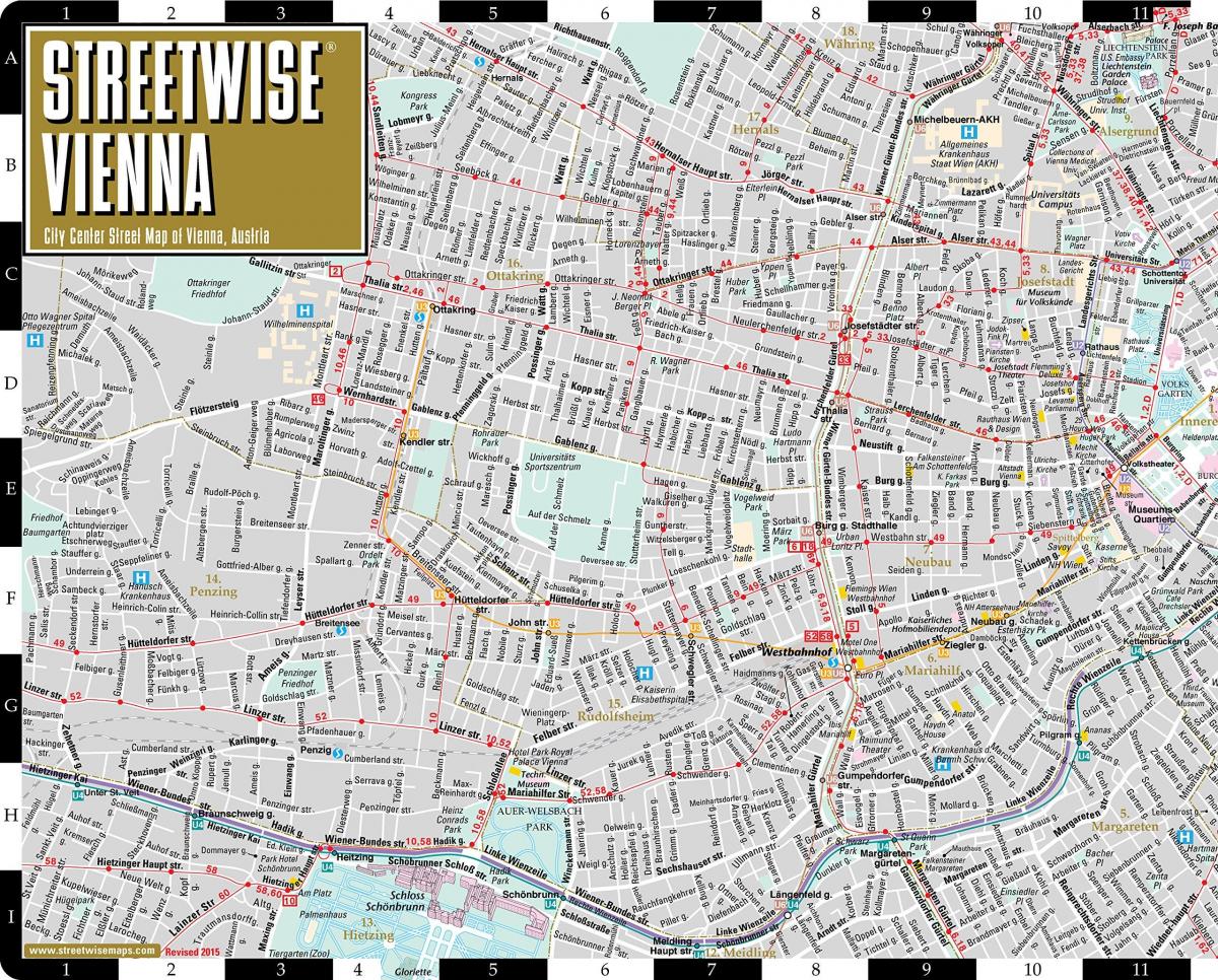 grad ulična mapa Beča Austrije