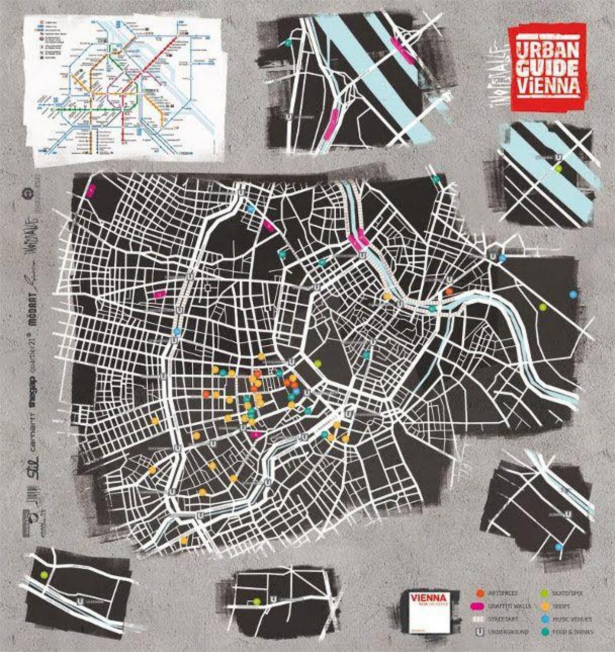 Mapa ulice umjetnost Beču