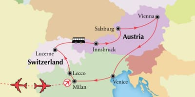 Mapa Beču switzerlan