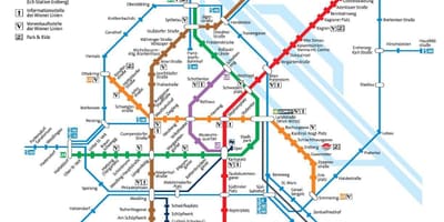 Beču Austrije metro mapu