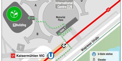 Mapa Beču centru međunarodne