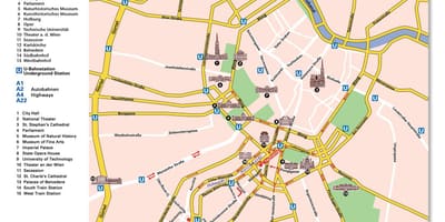 Mapa Beču prsten put 