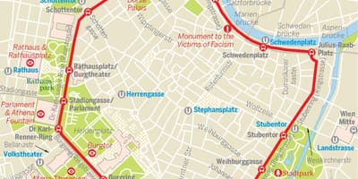Beču prsten tramvaj put mapu