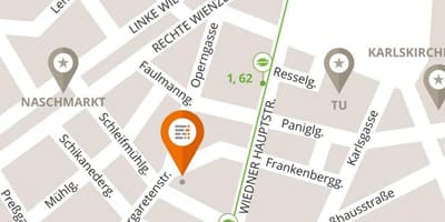 Mapa naschmarkt Beču 