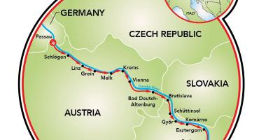 Passau Beču bicikl mapu